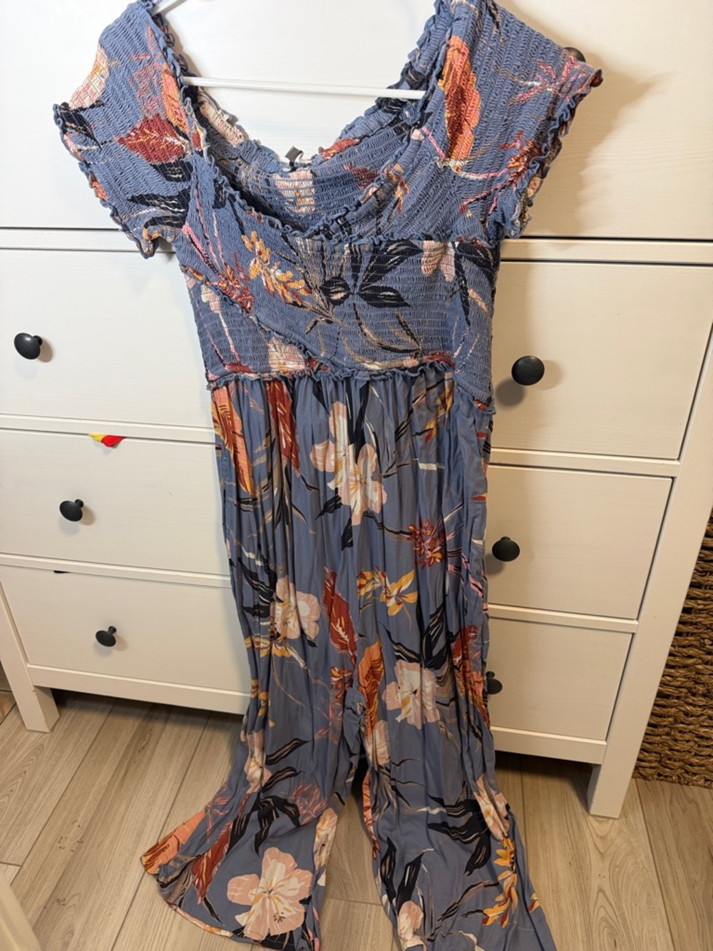 Patrons of Peace Blue Floral Smocked Maxi Dress